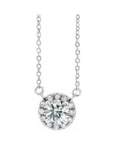 0.62ct Lab Grown Diamond French-Set Halo Necklace in 14k Gold