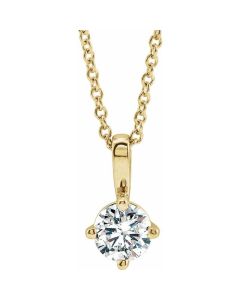 0.50ct Diamond Round Solitaire Necklace in 14k Yellow Gold