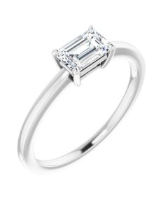 0.50ct Lab Grown Diamond Emerald East to West Solitaire Ring 