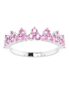 0.73ct Pink Sapphire Crown Ring in Gold