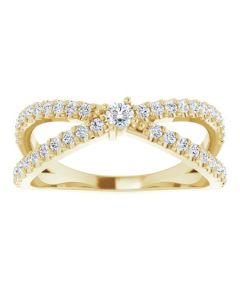 0.48ct Diamond Accented Crisscross Ring in Gold