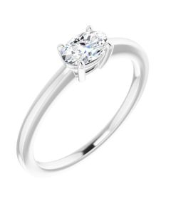 0.50ct Lab Grown Diamond Oval East to West Solitaire Ring 