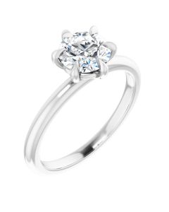 The Anna 1ct Lab Grown Round 6 Prong Solitaire Engagement Ring in Gold