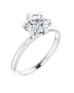 The Anna 1.50ct Lab Grown Round 6 Prong Solitaire Engagement Ring in Gold