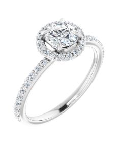 The Diana 0.82ct Lab Grown Diamond Round Halo Ring in Gold