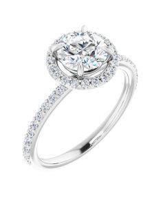 The Diana 1.35ct Lab Grown Round Halo Ring in Gold