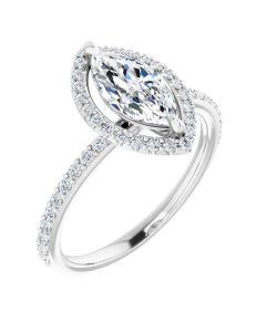 The Diana 1.35ct Lab Grown Marquise Halo Ring in Gold