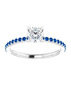 The Harriet 0.50ct Round Lab Grown Diamond and Blue Sapphire Band 