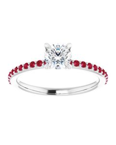 The Harriet 0.50ct Round Lab Grown Diamond and Ruby Band 