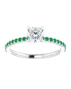 The Harriet 0.50ct Round Lab Grown Diamond and Emerald Band 