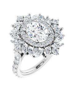 The Cordelia 3.95ct Oval Lab Grown Diamond Exceptional Halo in Platinum