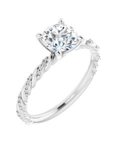 The Alicia 1.09ct Lab Grown Round Accented Twist Engagement Ring