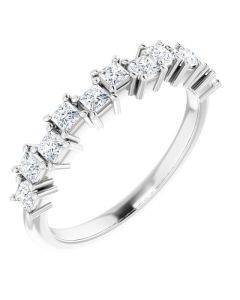 0.66ct Princess Lab Grown Diamond Uneven Half Eternity Ring