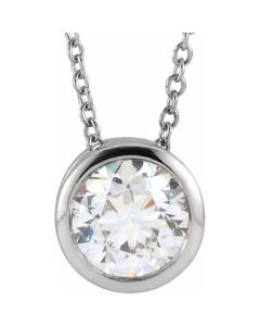 1ct Lab Grown Diamond Bezel Set Necklace in Gold