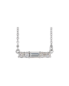 0.26ct Diamond Baguette Bar Necklace in Gold