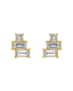 0.25ct Diamond Baguette Earrings in Gold