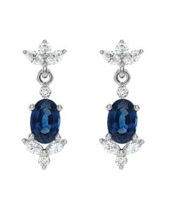 0.60ct Diamond & 1.00ct Sapphire Earrings 