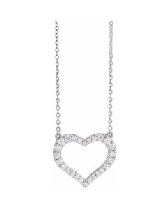 0.37ct Lab Grown Diamond Heart Shape Necklace in 14k White Gold