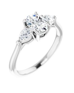 The Ella 1.25ct Oval and Pear Trilogy Lab Grown Ring in Gold
