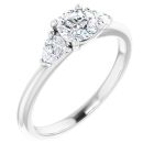 0.90ct Diamond Round & Pear Trilogy Engagement Ring in Gold