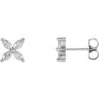 0.62ct Lab Grown Diamond Marquise Floral Earrings in 14k White Gold