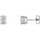 1.00ct Oval Lab Grown Diamond Solitaire Earrings in 14k White Gold