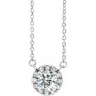 0.62ct Lab Grown Diamond French-Set Halo Necklace in 14k Gold