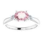 East-West 7x5mm Morganite & Diamond Ring in Gold