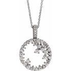 0.75ct Lab Grown Diamond Scattered Circle Necklace in Gold