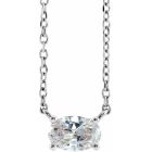 0.50ct Lab Grown Diamond Oval Solitaire Necklace in 14k White Gold