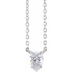 0.50ct Lab Grown Diamond Pear Solitaire Necklace in 14k White Gold